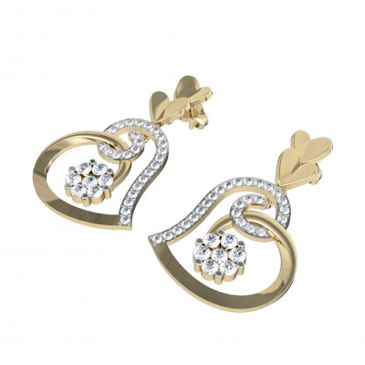 Valentine Diamond Heart Danglers